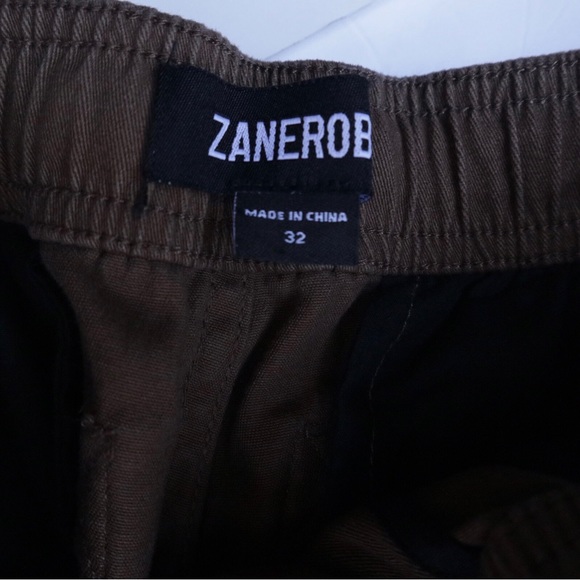 Zanerobe Pants Mens 32 Brown Elastic Waistband Drawstring Joggers Comfort 32x31 - Picture 3 of 5